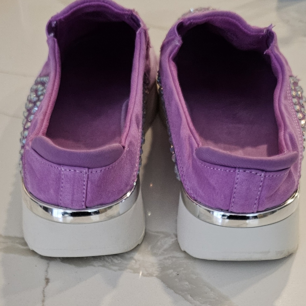REACTION by Kenneth Cole Purple Rhinestone Slip-On Sneakers - Picture 4 of 4